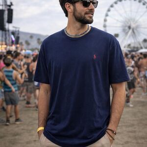 Polo Ralph Lauren Blue T Shirt Mens XL Preppy Minimalist Classic Red Coastal